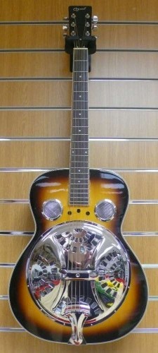 Ozark 3515 resonator, deluxe leather hard case guitar